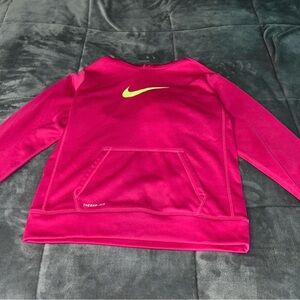 Nike Fuchsia Hoodie with Lime Logo